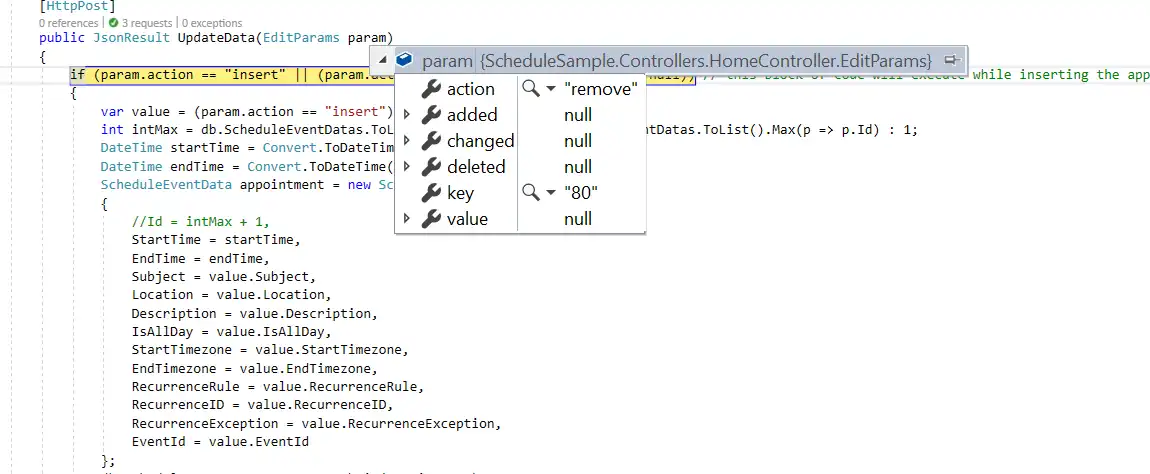 Removing Blazor Scheduler Event