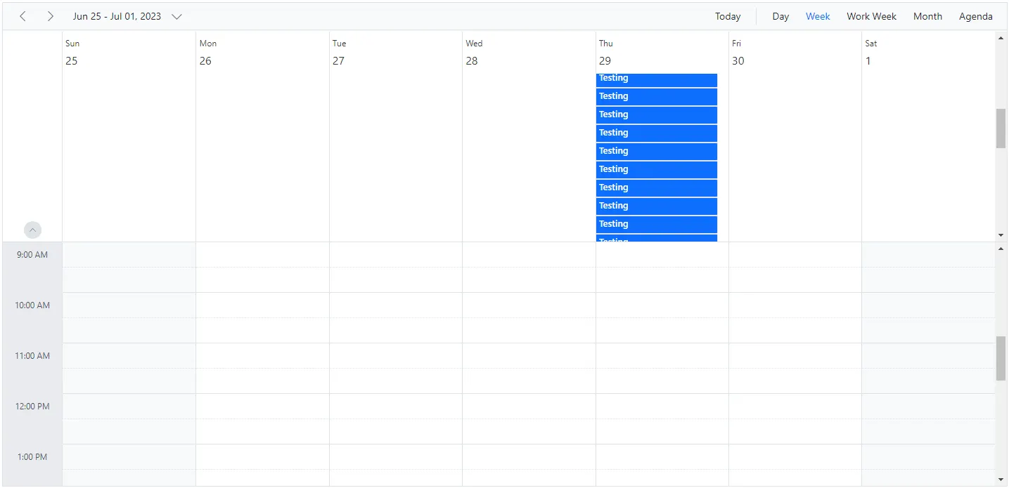 Scrolling in Blazor Scheduler
