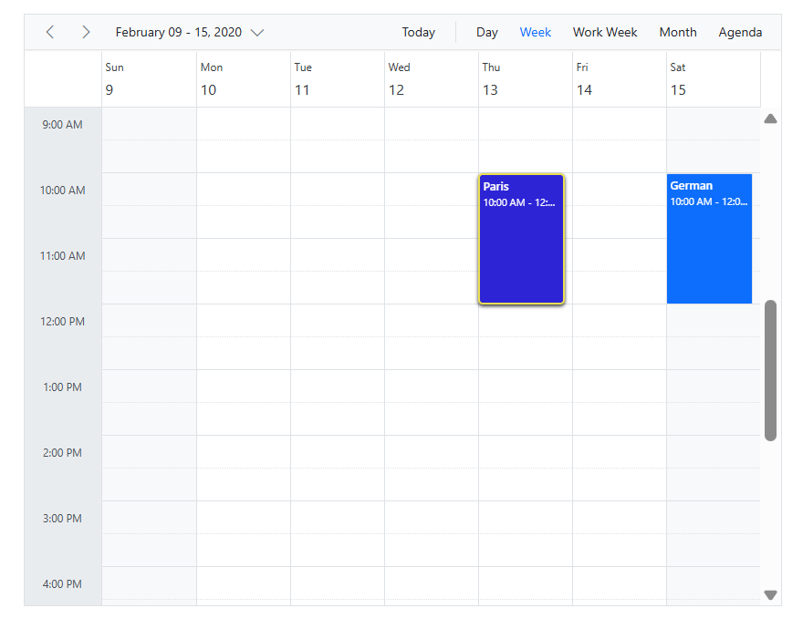Selected Appointment in schedule