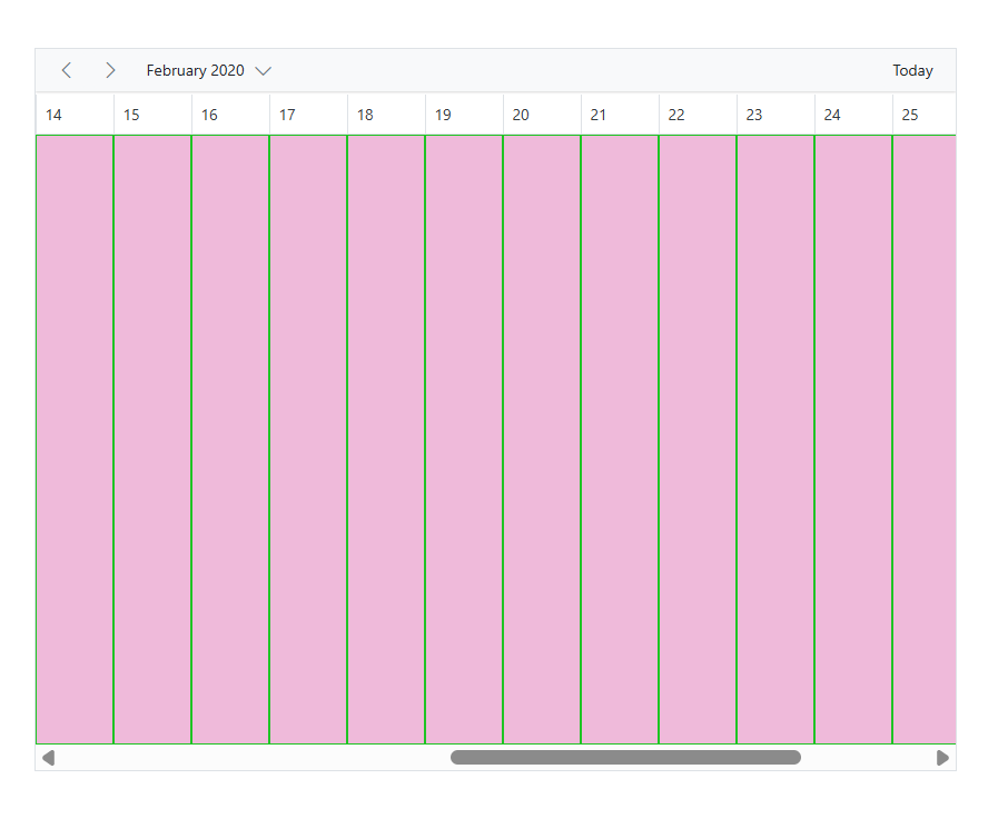 Work cells in timeline month views