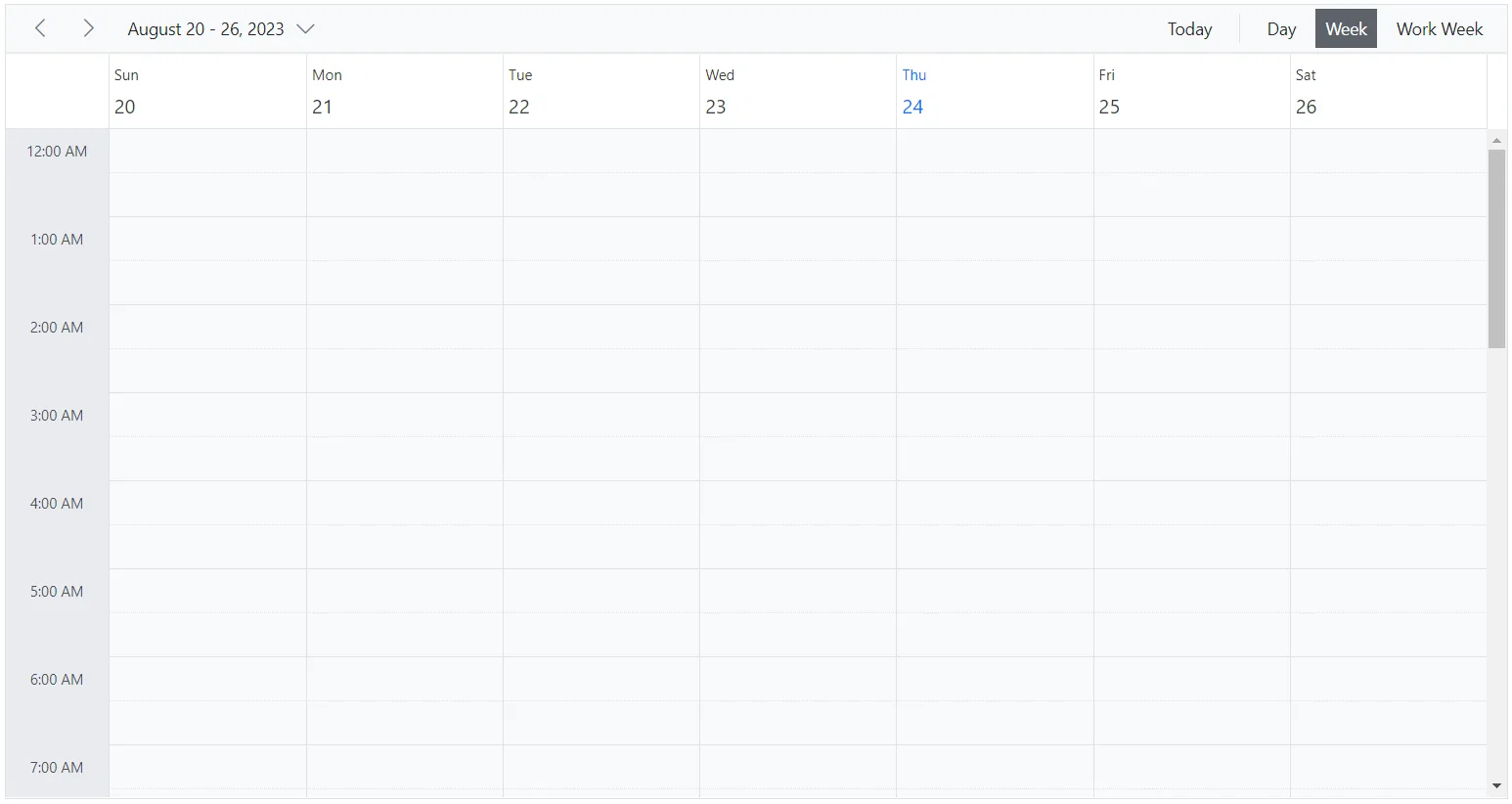 Time Slot Duration for Week and WorkWeek View in Blazor Scheduler