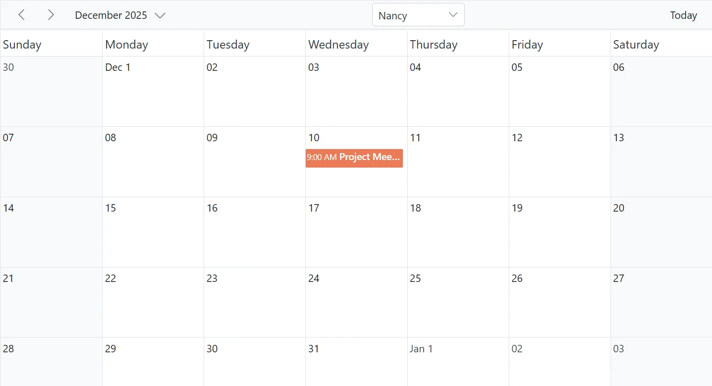 Blazor Scheduler with a Custom Toolbar