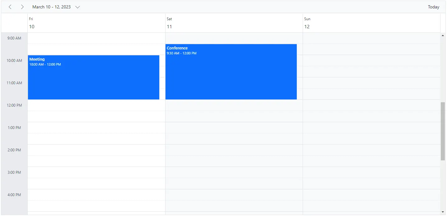 Displaying Day View in Blazor Scheduler