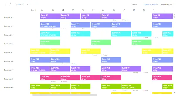 Displaying Virtual Scrolling in Blazor Scheduler