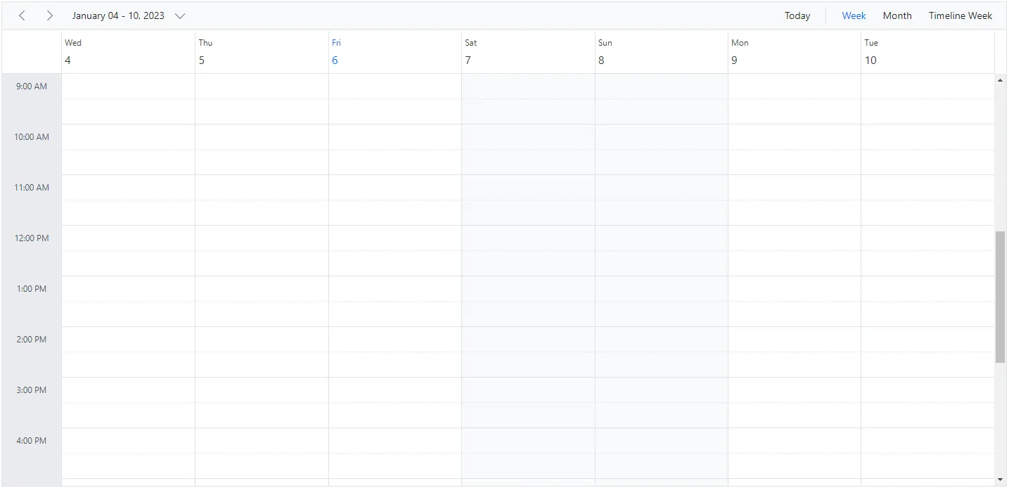 Start Day of Week in Blazor Scheduler