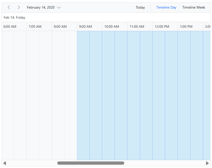 Work hour cells in timeline view