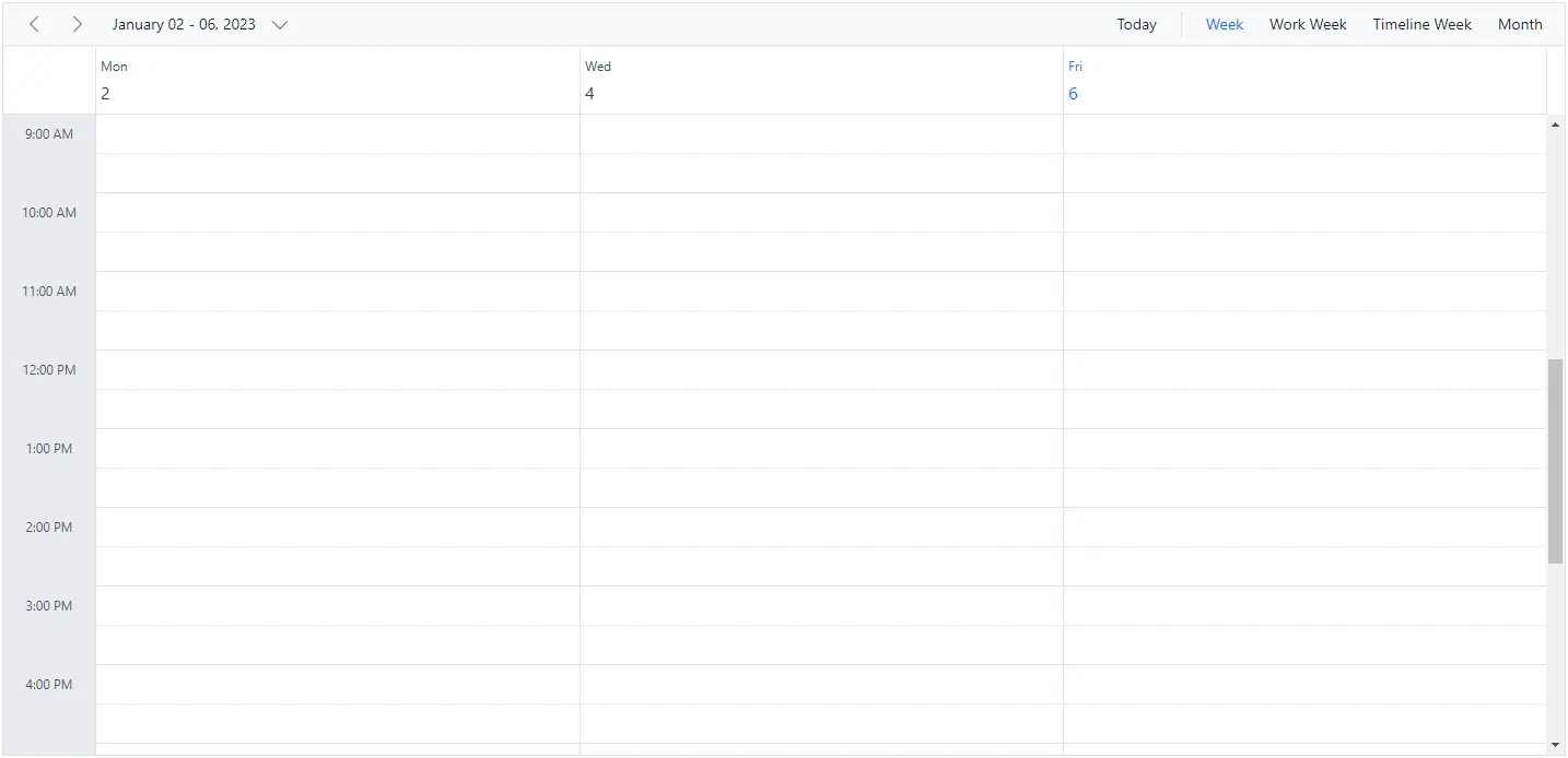 Set Working Days in Blazor Scheduler