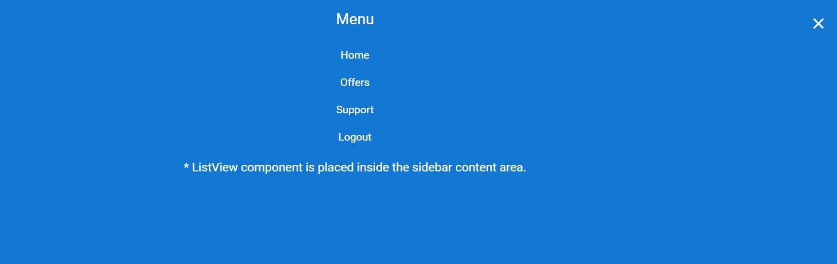 Blazor Sidebar with ListView