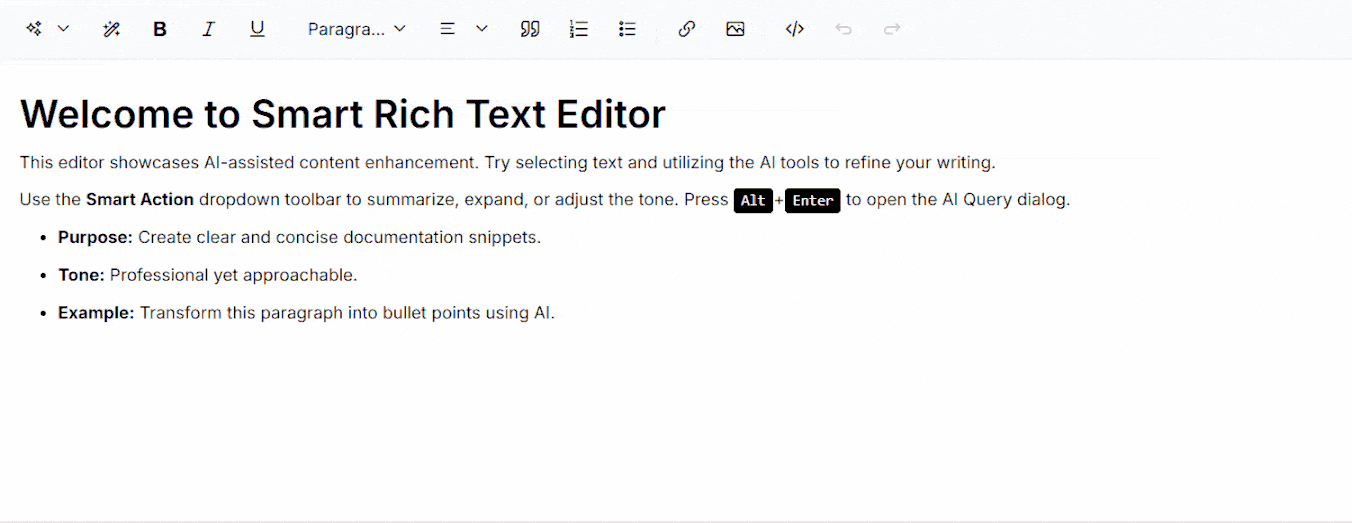 Syncfusion Smart Rich Text Editor - Output