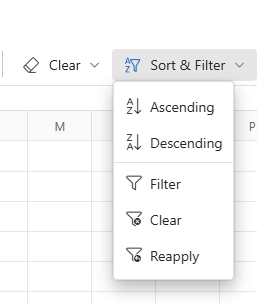 Clear filter option using Ribbon
