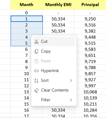 Cut - Context Menu
