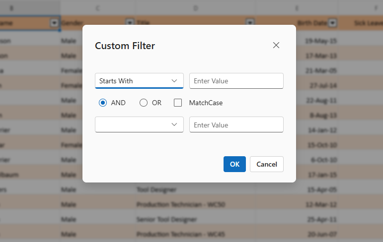 Custom filter