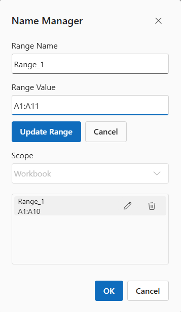 Edit and Delete - Named Range