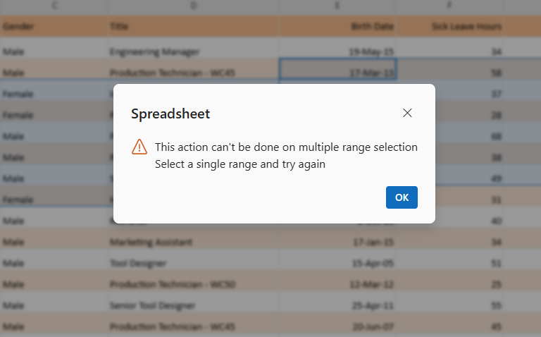 Multiple ranges validation message