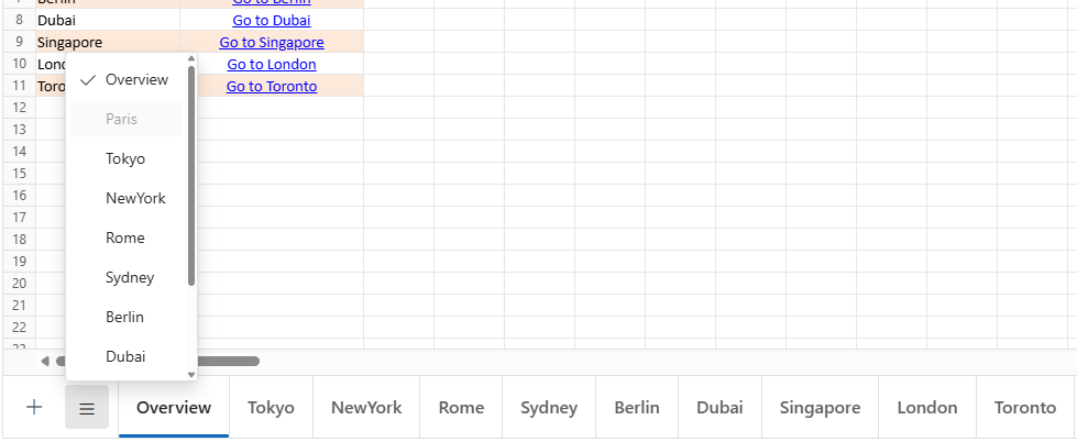Unhide sheet option