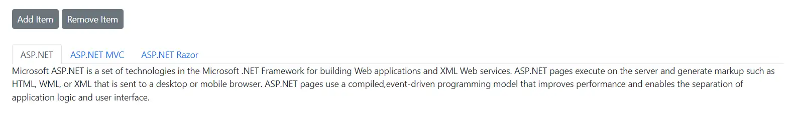 Adding or Removing TabItems in Blazor Tabs