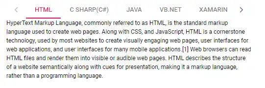 Scrolling in Blazor Tabs