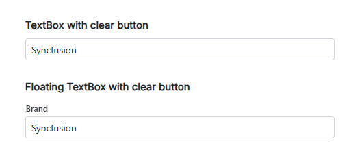 Blazor TextBox with clear button and floating label