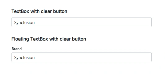 Blazor TextBox with clear button and floating label