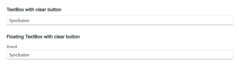 Blazor TextBox with clear button and floating label
