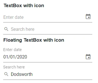 Blazor TextBox with icon and floating label