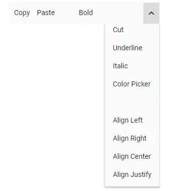 Displaying Blazor Toolbar Item in Popup