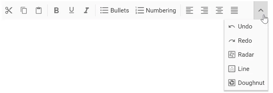 Blazor Toolbar with Overflow Dropdown Popup