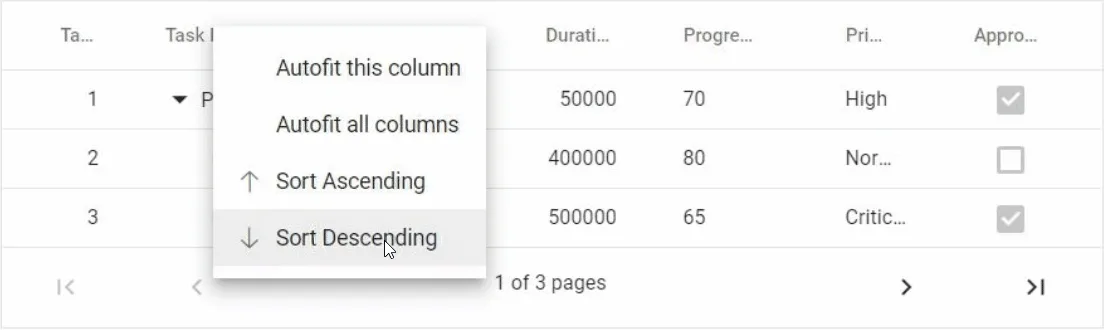 Blazor TreeGrid with Context Menu