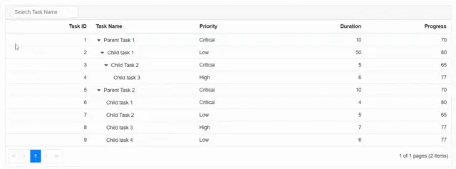 Custom Control in Blazor TreeGrid Toolbar