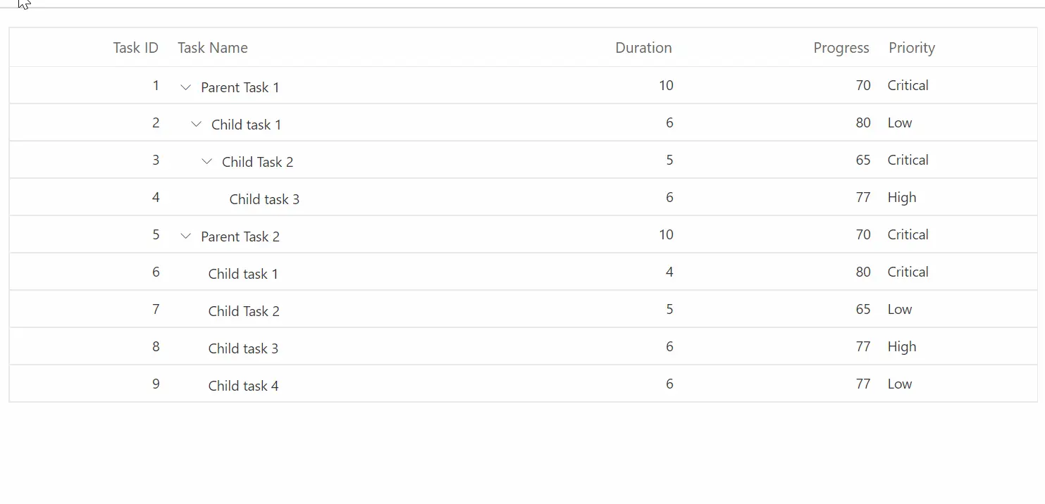 Toggle Selection in Blazor TreeGrid