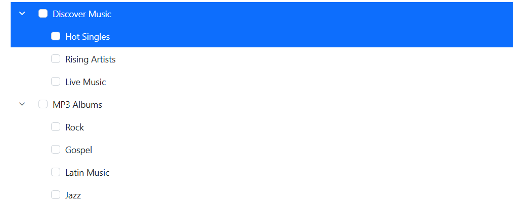 Select nodes through data binding