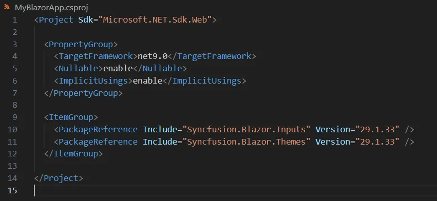 Adding required packages for Syncfusion components