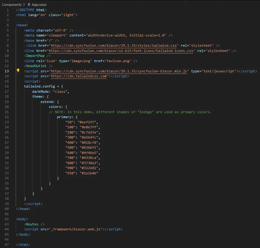 Tailwind CSS configuration