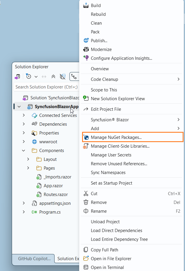 Manage NuGet Packages add-in