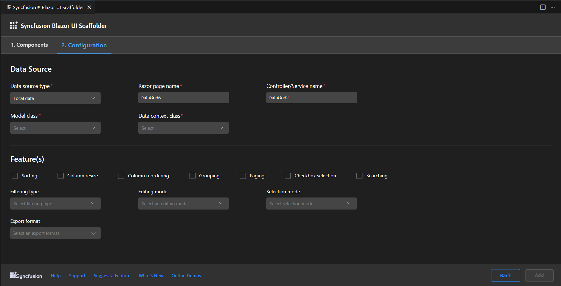 Choose required Model