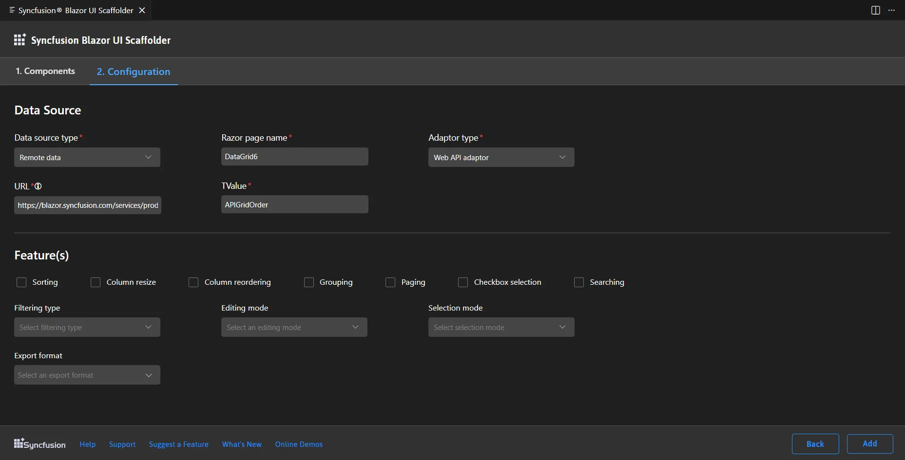 Choose required Model