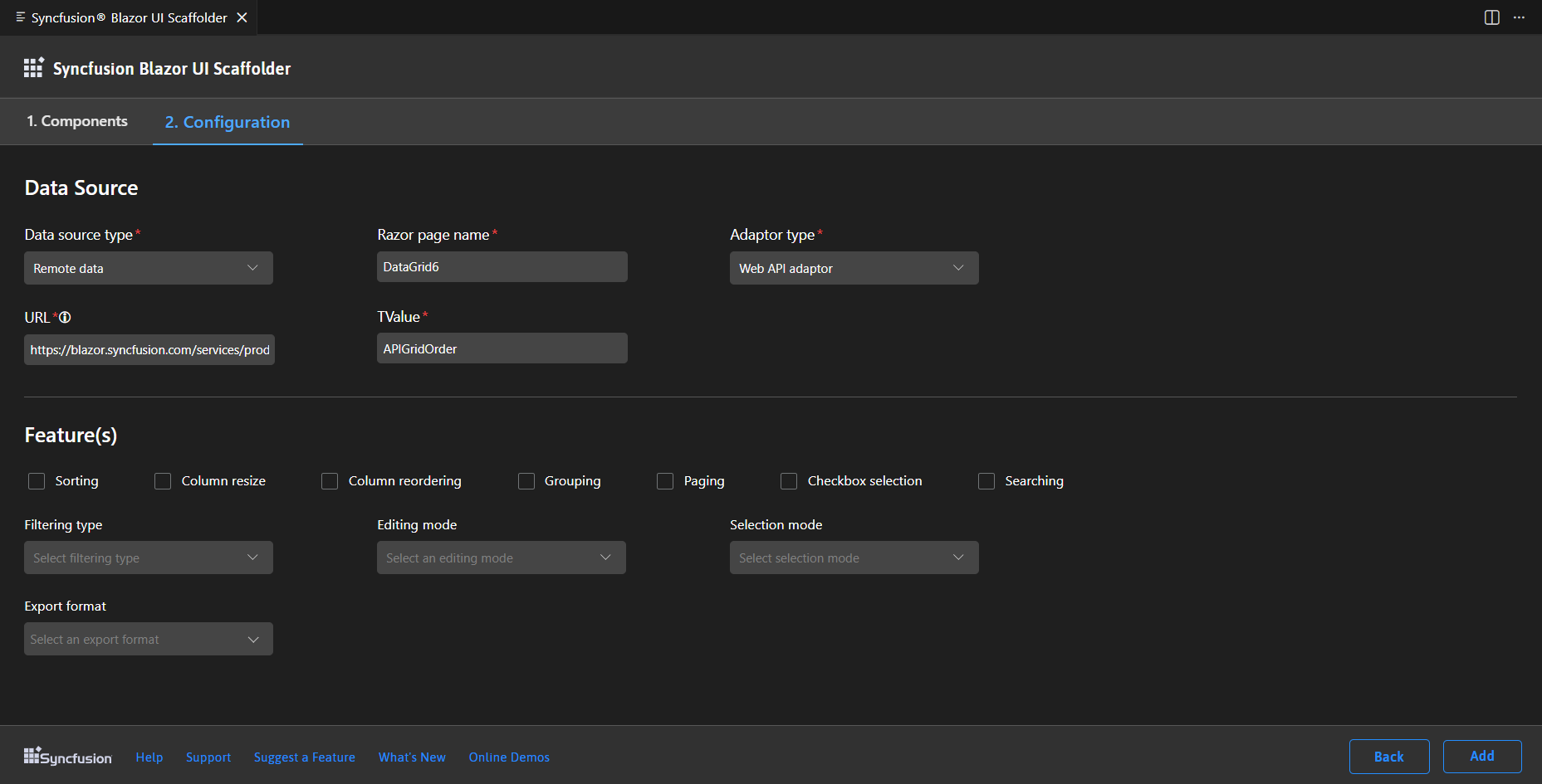Choose required Model