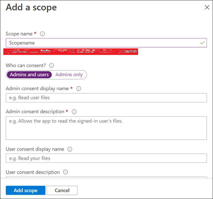 Add scope API configuration