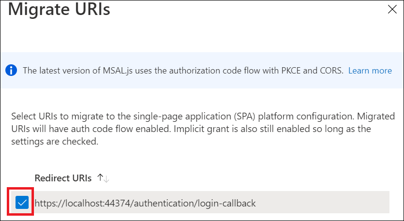 Migration configuration