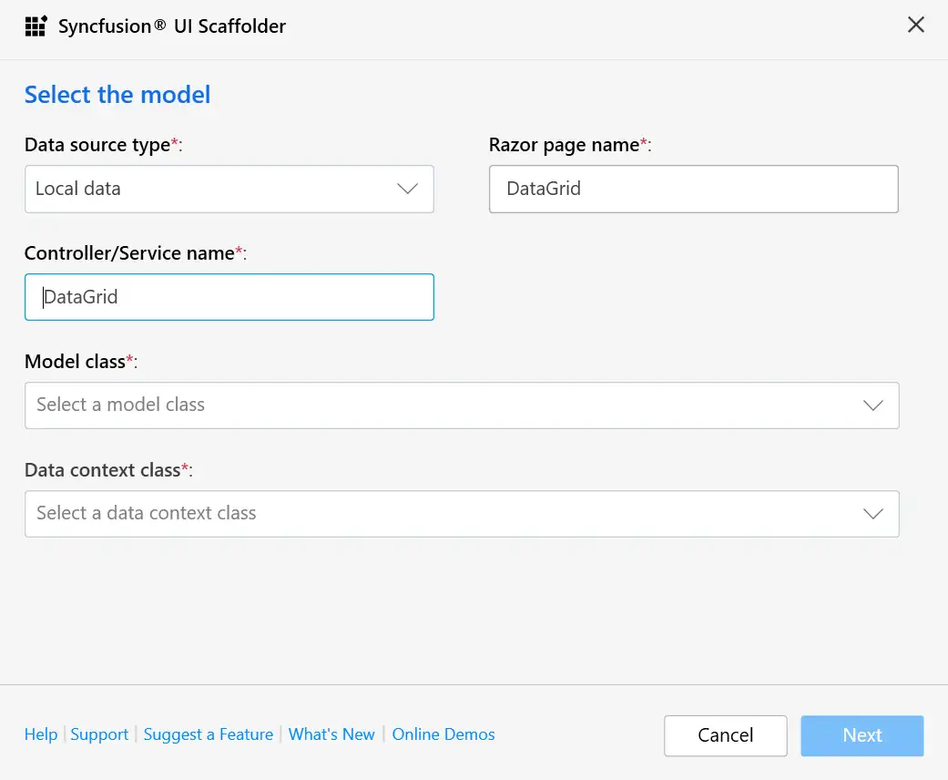 Choose required Model