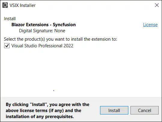 VSIX Installer showing Visual Studio instance selection