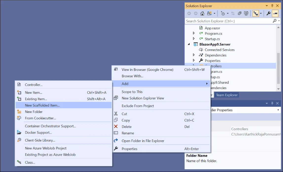 Scaffolded add-in from the hosted project