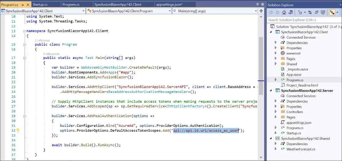 Scope API configuration